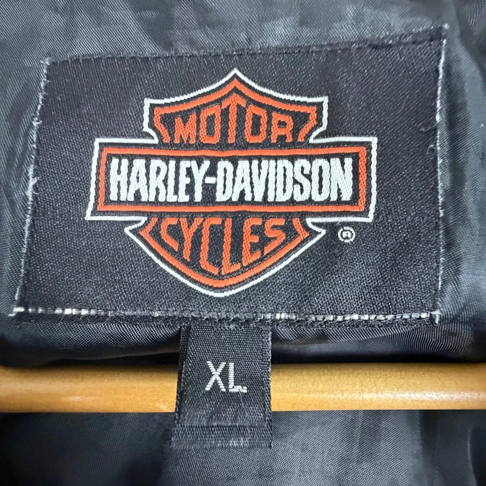 Harley-Davidson Bomber Jacket Mens XL Orange‎ Screamin Eagle Racing Motorcycle